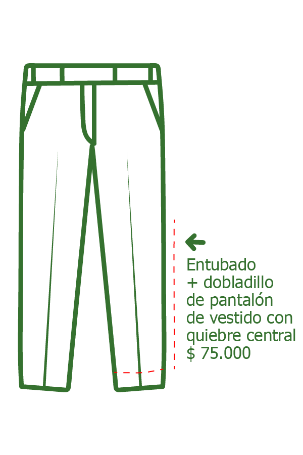 Entubar pantalon vestido